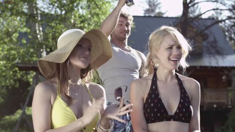 Kristen Hager, Crystal Lowe - Porn Scenes in A Little Bit Zombie (2012)